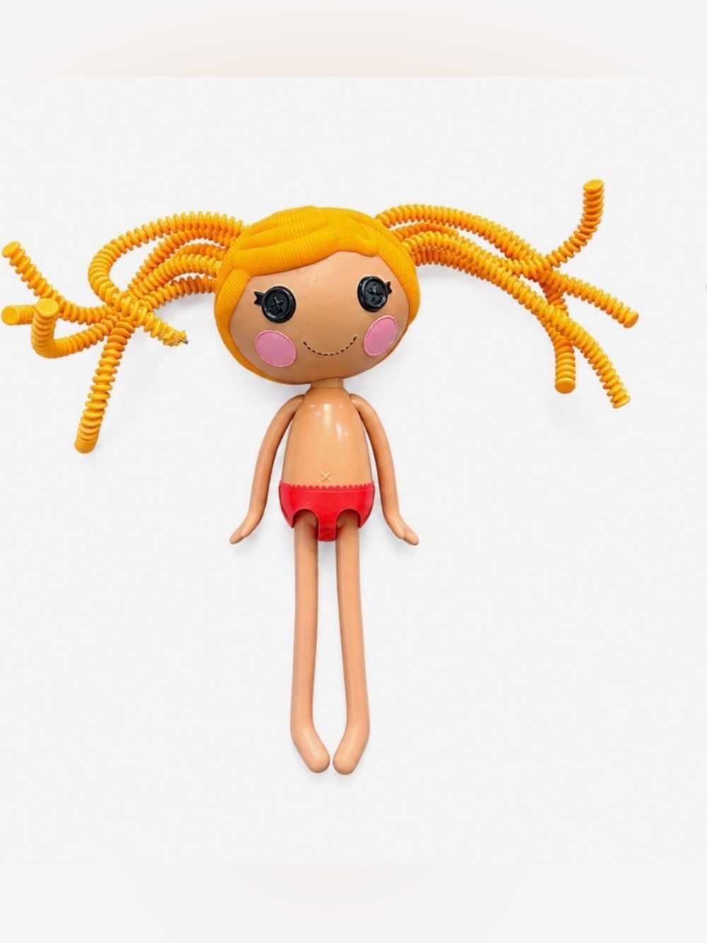 Vintage Lalaloopsy Doll Orange Bendable Spaghetti Hair Button Eyes MGA